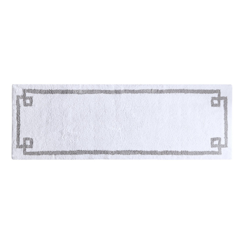 Cotton Tufted Bath Rug 24X72, White, Runner 2' x 6'