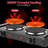White 2000W Countertop Double Burner Electric Coil Hot Plate with 5-Setting Temperature Control and Portable Side Handles-121503305