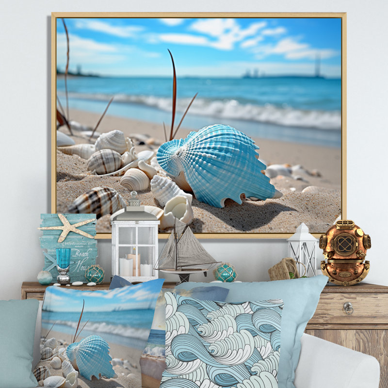 «Allexandra Minimalisme Beachside Tranquility II», reproduction sur toile, Cadre naturel flottant, H 12 po x l 20 po x P 1 po