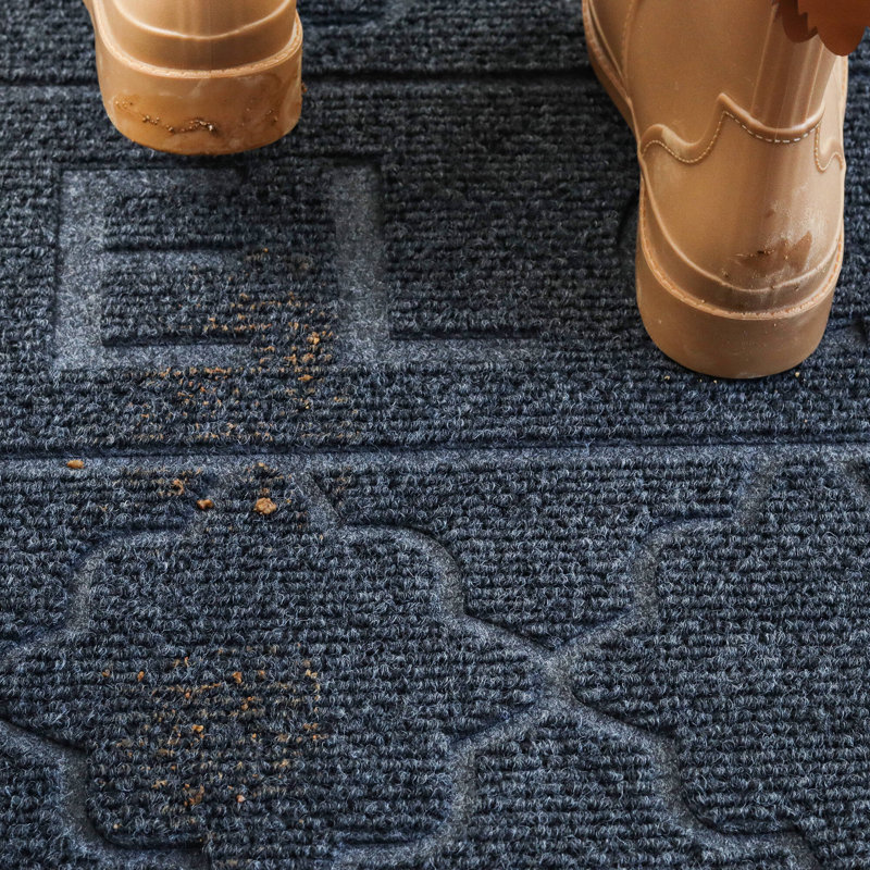 Tapis antidérapant Varvara, L 15 po x L 24 po, Gris foncé
