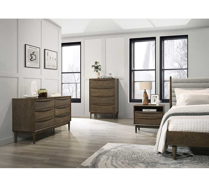 Oscar 58cm W Solid + Manufactured Wood Bedside Table