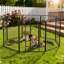 8 panneaux de enclos pour animaux en métal avec porte simple, forme de bricolage-125284018-124607314