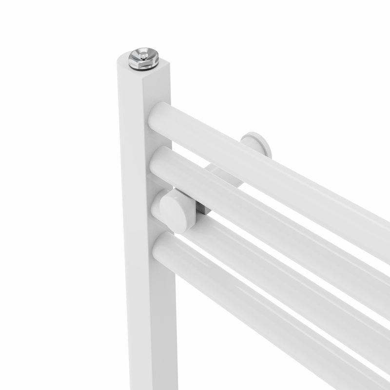 Wiest Straight Heated Towel Rail Radiator Bathroom Ladder Warmer, 140cm H x 50cm W x 3cm D, White
