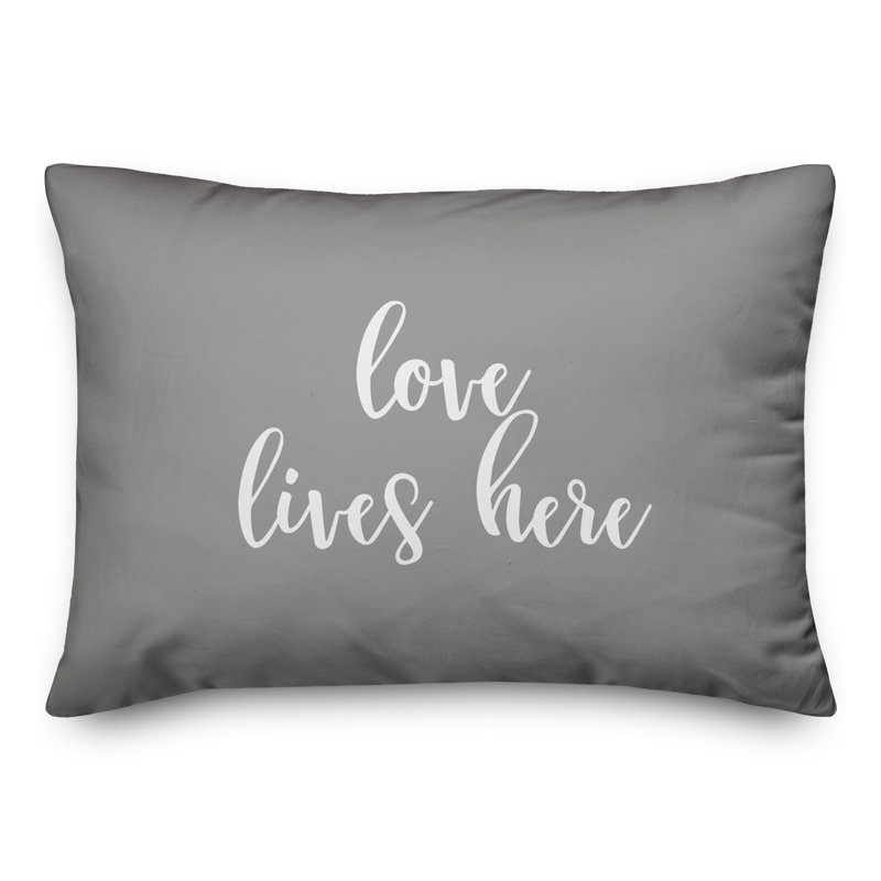  Coussin Love Lives Here, Gris