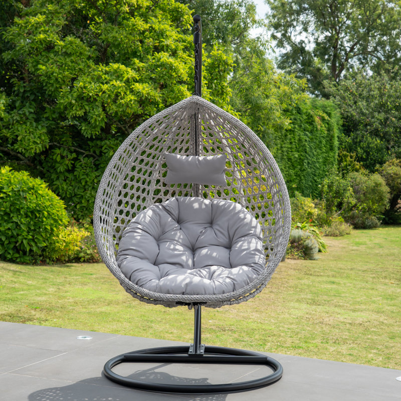 Pawhuska Hanging Swing Single Egg Pod Chair, Light Grey