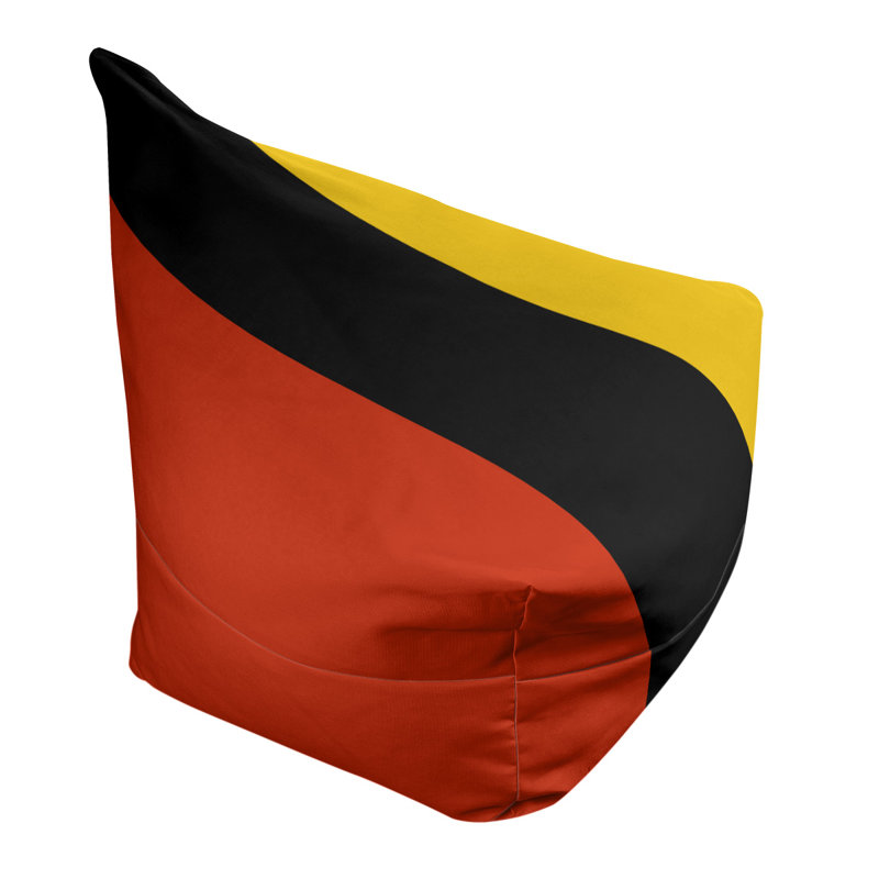 Bean Bag Cover, 42" H x 38" W x 2" D, Orange/Black/Yellow