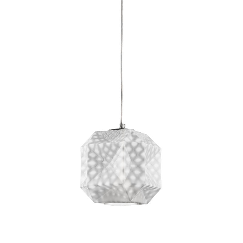 1 - Light Dark Steel Square/Rectangle Pendant, Milky White