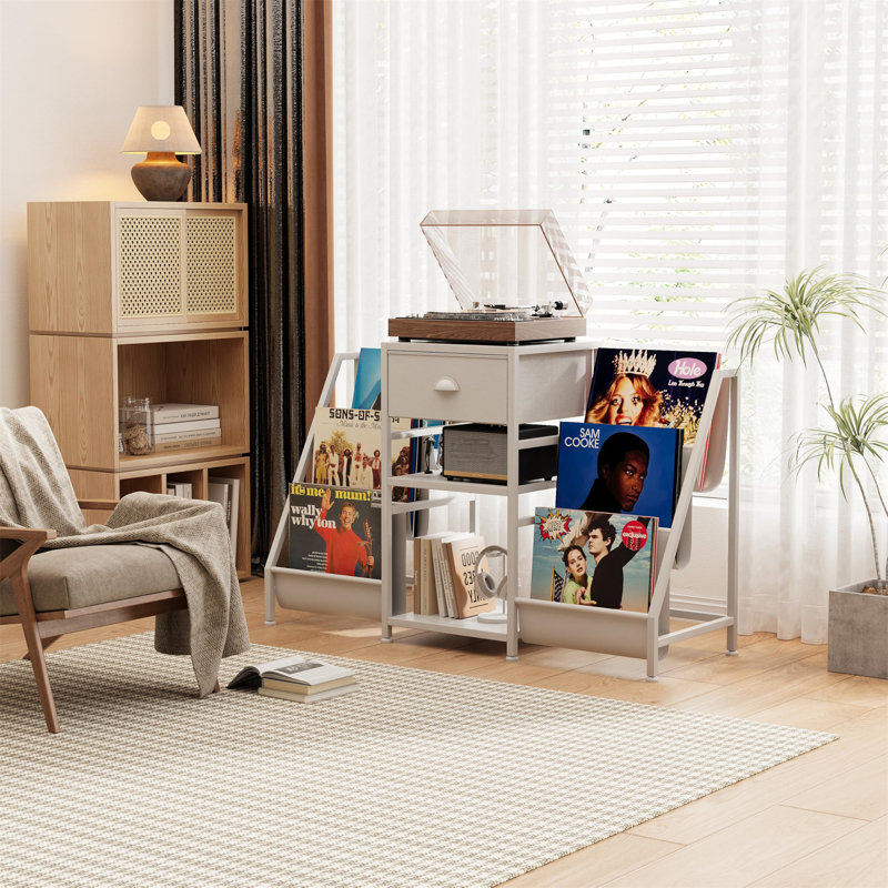 69cm H Media Shelves, White