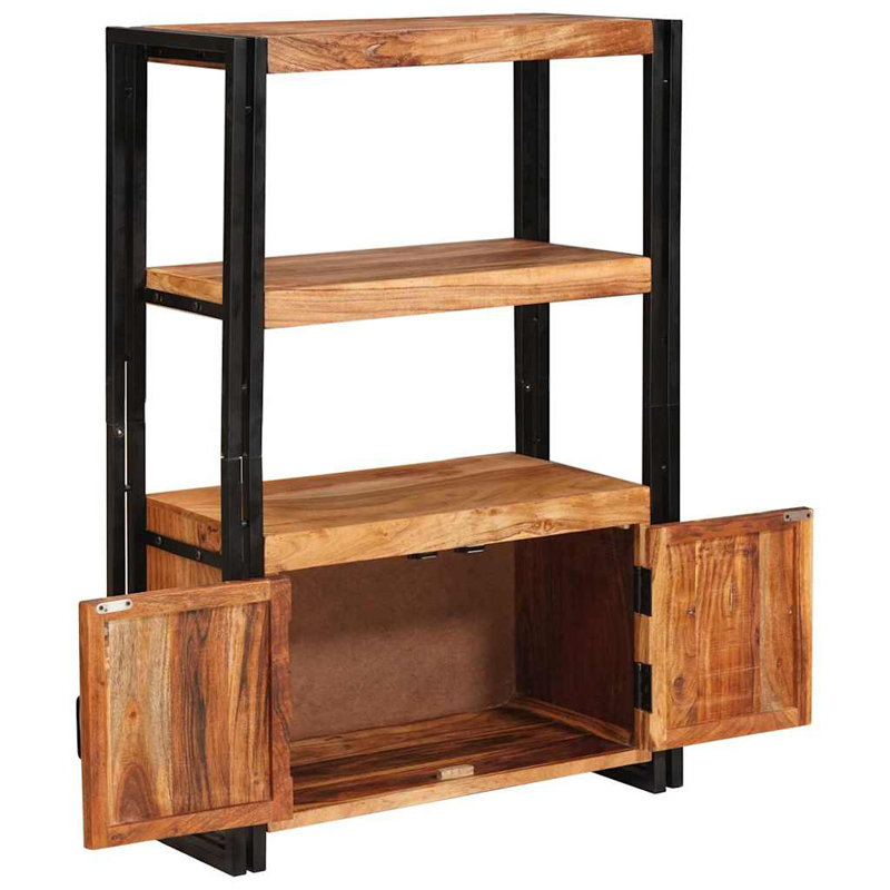110cm H x 72cm W Metal Book Cabinet Bookcase, Brown