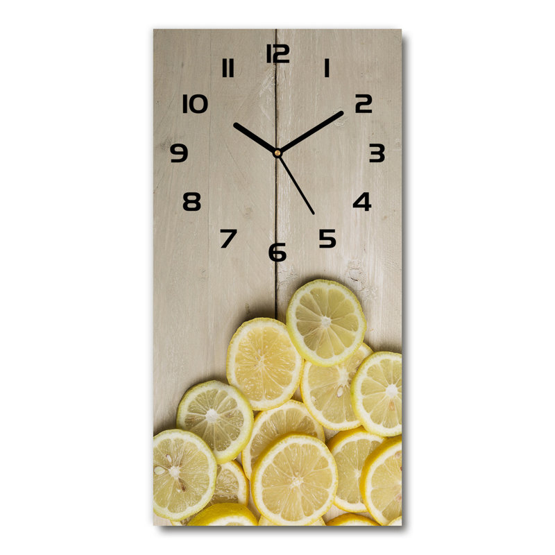 Jamarae Glass Wall Clock, Yellow/Grey/Black