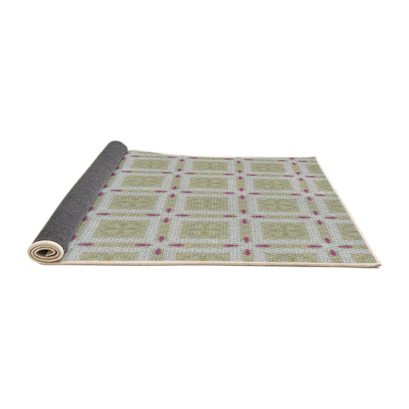 Tapis rose/zone grise à motifs, Rond 5 pi
