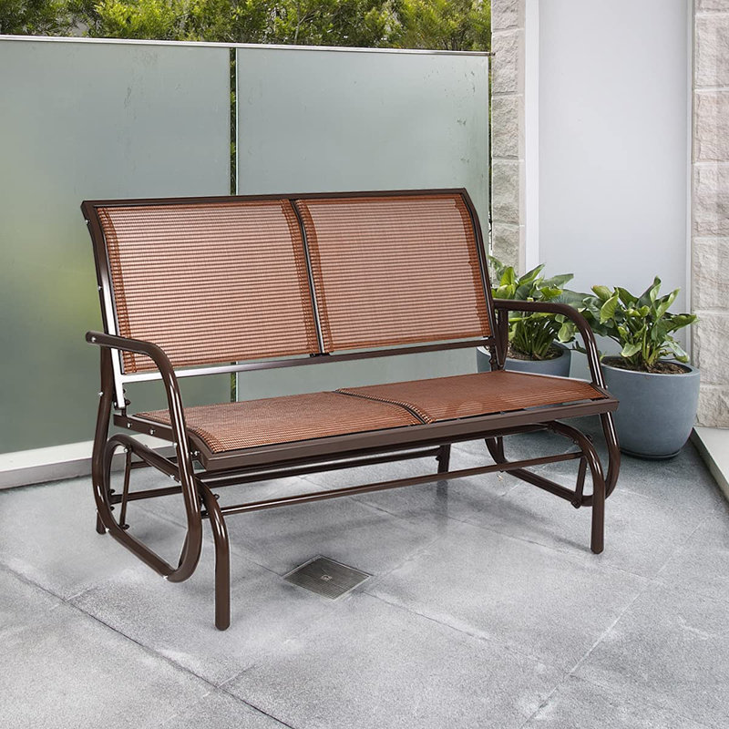 Chadley Metal Outdoor Bench, Brown