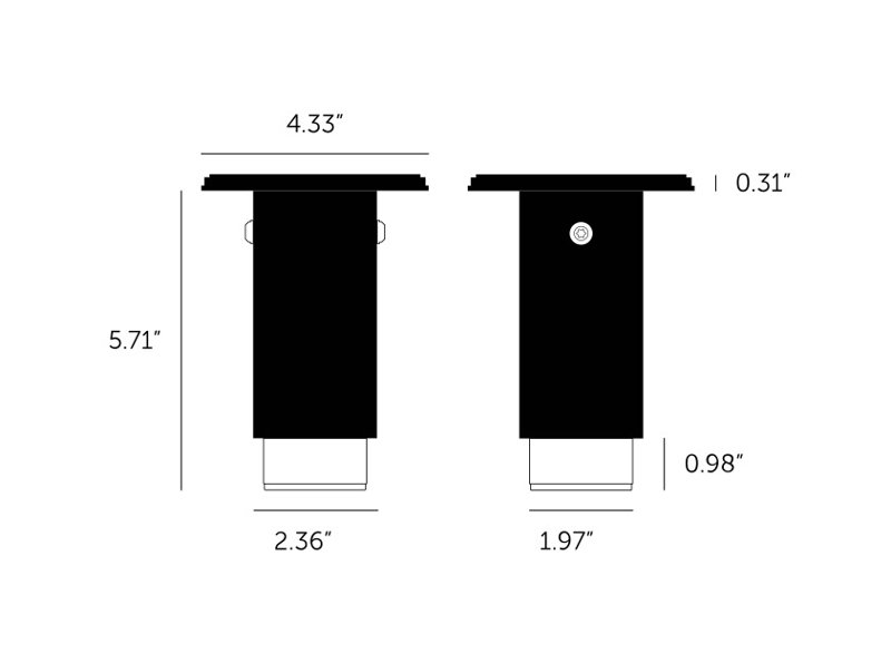 1 - Light Flush Mount, Brass, Graphite