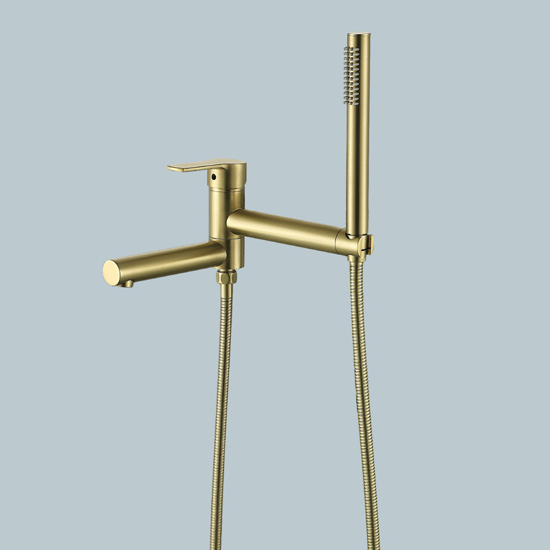 1 Handle Bathroom Bath Shower Mixer with Diverter, Brushed Gold