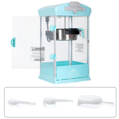 8 Oz Portable Green Popcorn Maker - Countertop Popper With Warming Deck For Home Theater