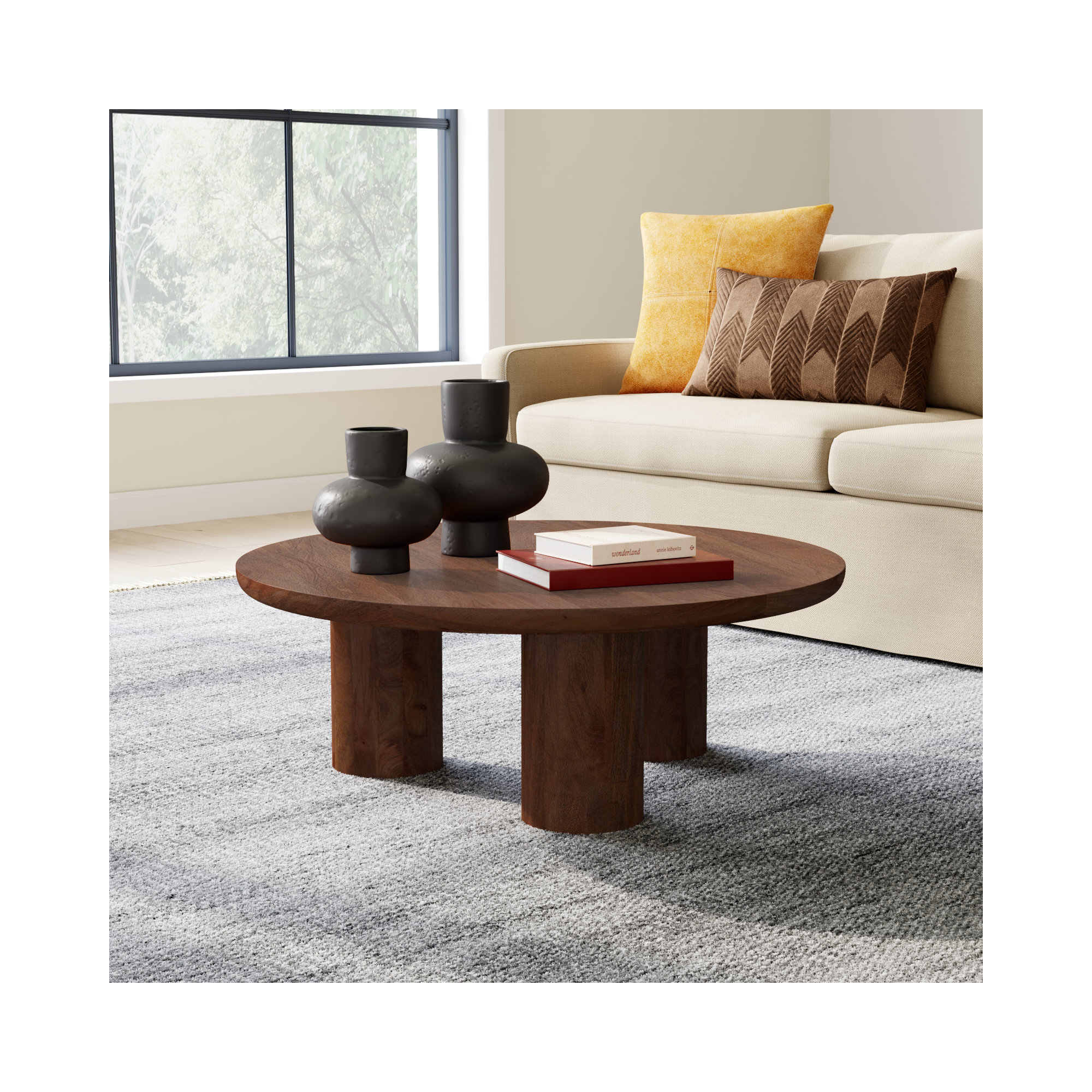 Faustine Coffee Table, Dark Brown