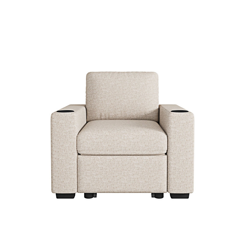 Fauteuil-lit simple escamotable, Beige
