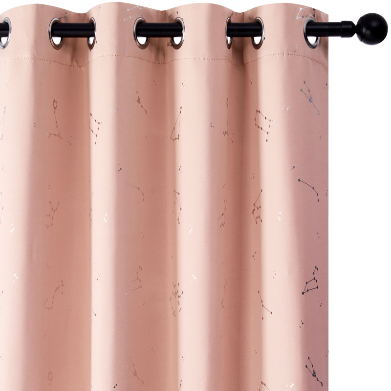 Radmilla Blackout Curtain Pair, Coral Pink, 46cm Width x 138cm Drop