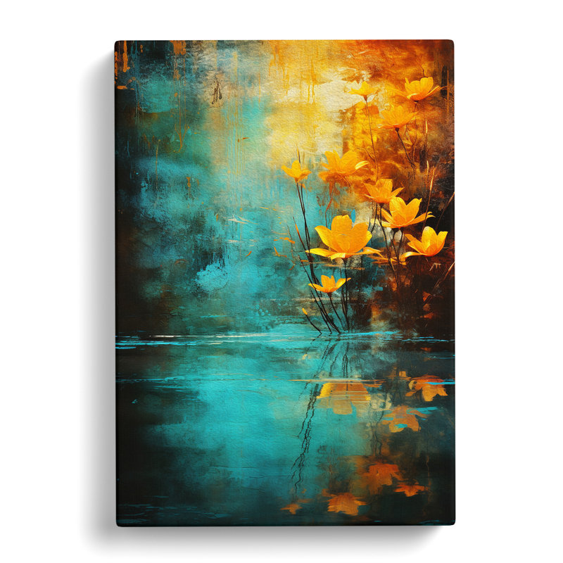 Pond Abstract No.2 - Wrapped Canvas, 50cm H x 35cm W x 3cm D