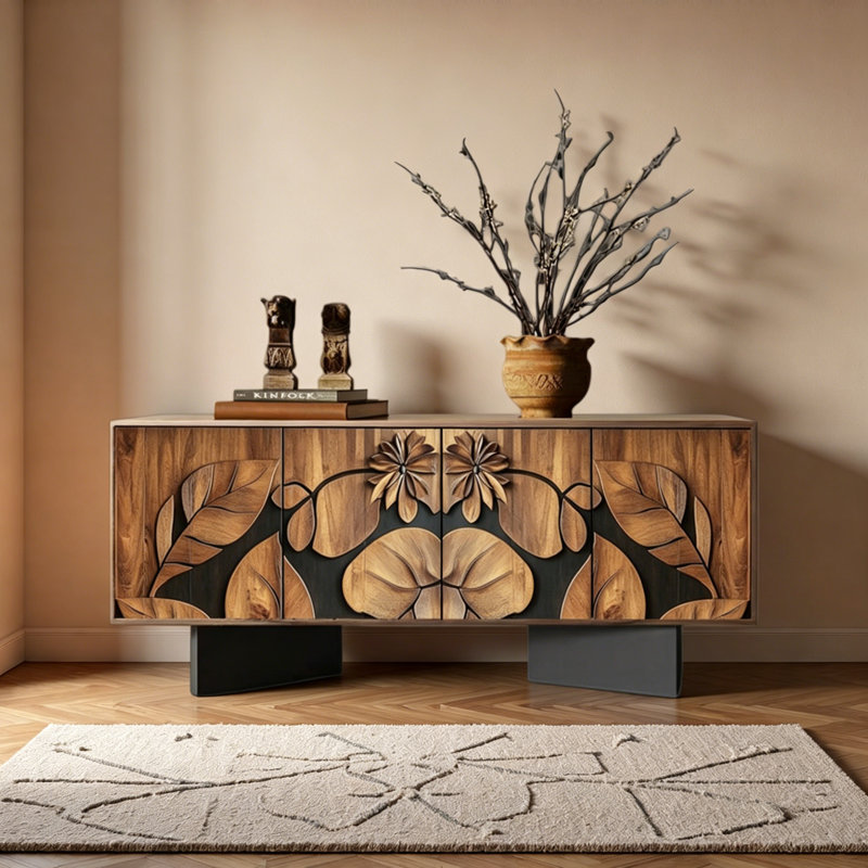 High-End Home Sideboard, 32.68" H x 55.12" W x 15.75" D