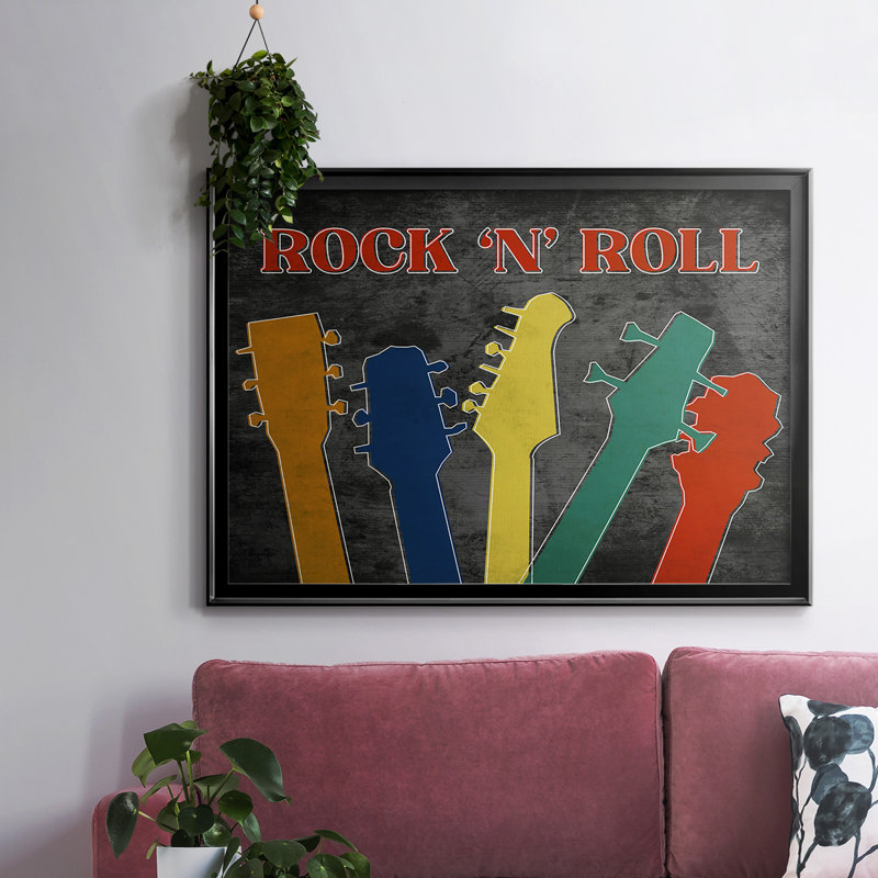 Rock and Roll, reproduction d'art sur toile, Noir, H 26 po x l 38 po x P 1,5 po