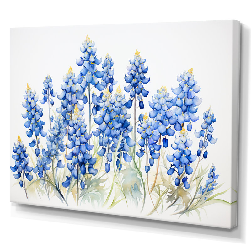 «Blue Bonnets Minimalisme Dream I» sur toile, H 12 po x l 20 po x P 1 po
