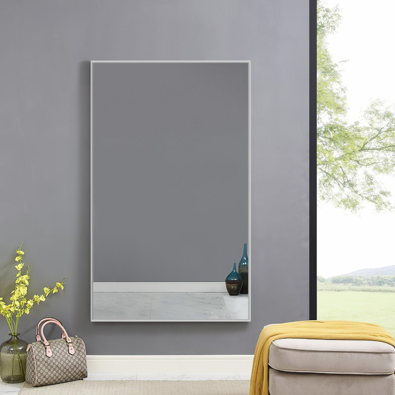 Miroir de salle de bain mural Talma, Gris clair, H 51 po x l 32 po