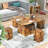 Hambling Lift Top Coffee Table,3 in 1 Multi-Function Coffee Table with 4 Storage Bench-1052176711-1052176710