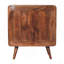 Commode striée à 3 tiroirs en bois massif miel et caramel