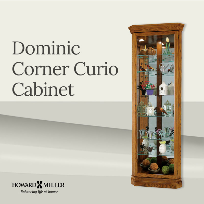 Duane Corner Curio Cabinet, Legacy Oak