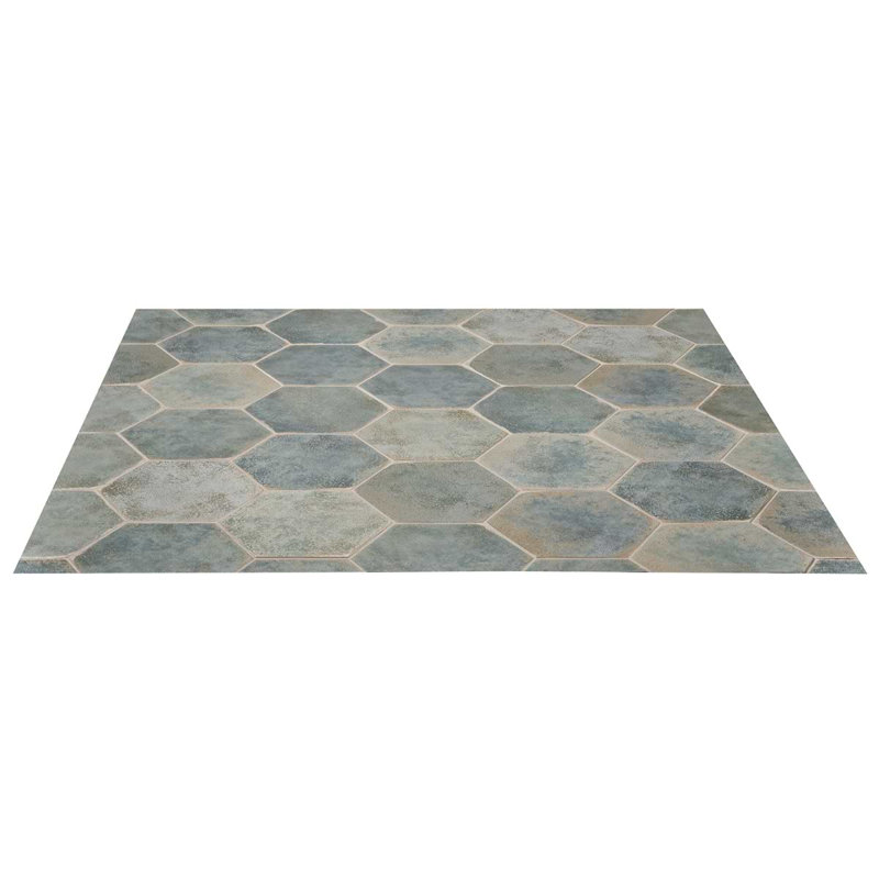 Kalay 9" Hexagon Polished Porcelain Tile, Green