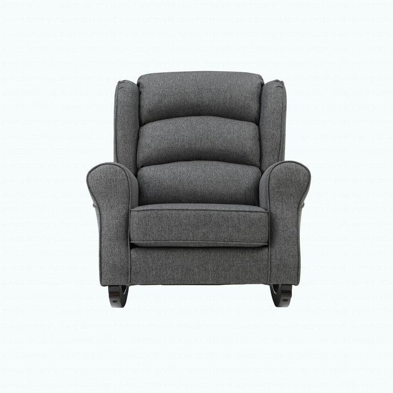 Chaise berçante moderne en tissu gris