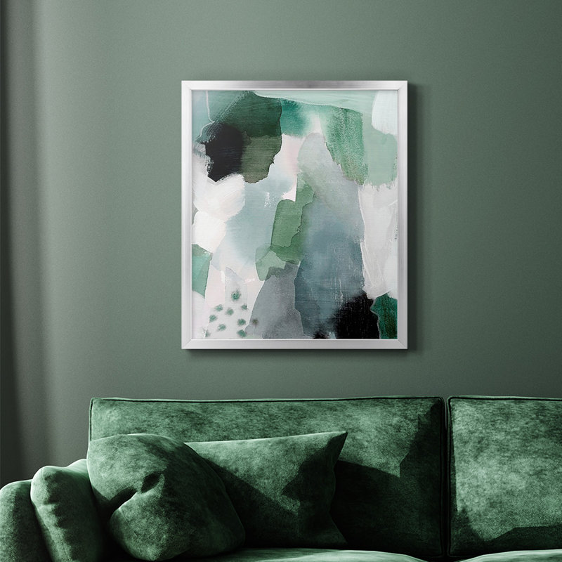 Turquoise Waters I, toile encadrée de qualité supérieure - prête à être accrochée, Argent, H 24 po x l 20 po