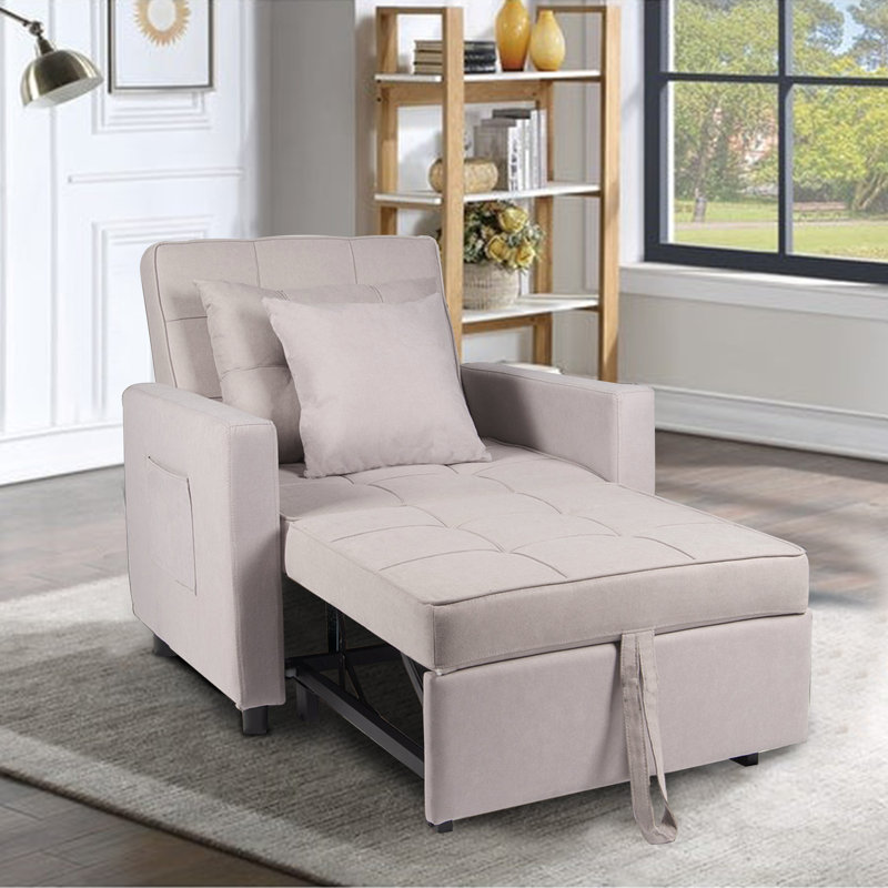 Ottovile Upholstered Accent Chair, Light Gray Cotton Blend