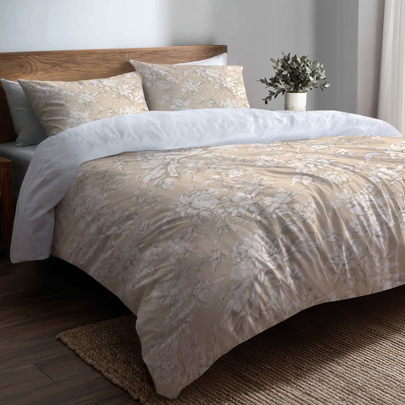Ensemble de literie 3 pièces French Country - Ensemble de housse de couette et coussin blanc