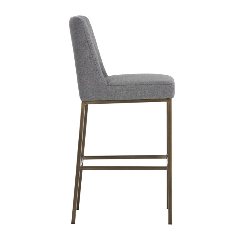 5West Upholstered Stool with Metal Frame, Dark Gray Performance Basketweave, Counter Stool (26" Seat Height)