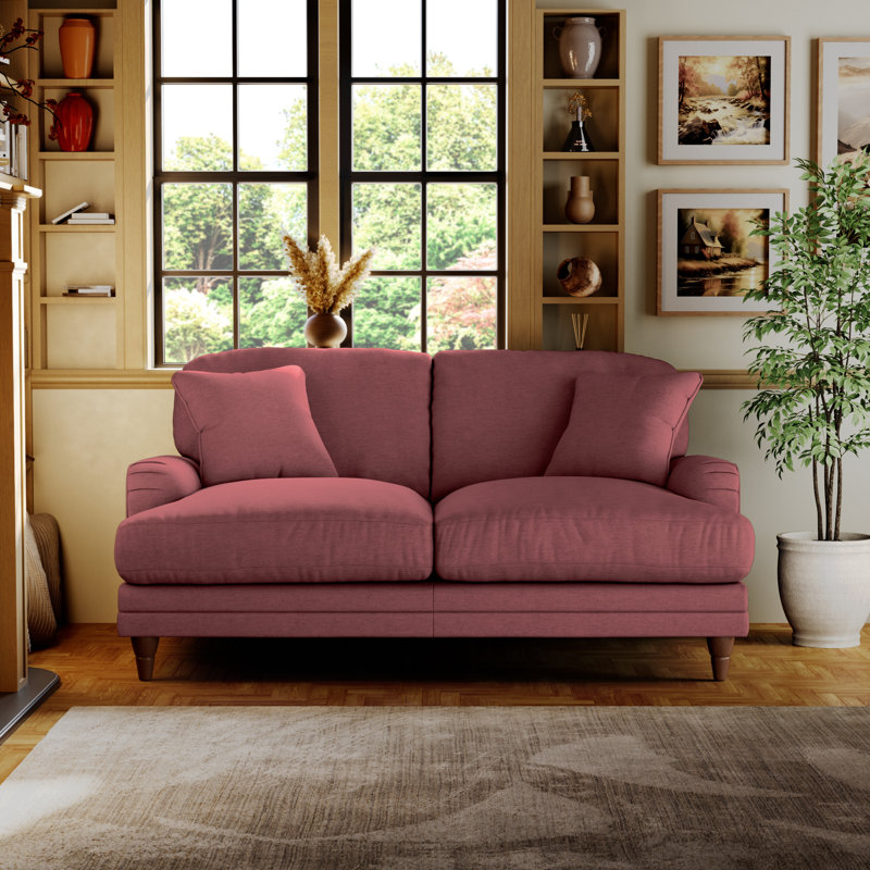 Adaku 2 Seater Sofa, Plum, Burnished Beech