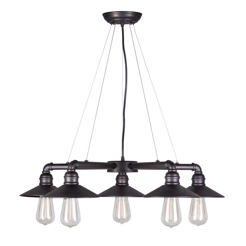 Lustre classique/traditionnel ombré 5 lumières Mcquiston, Bronze antique