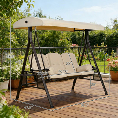 Balancelle de patio 3 places