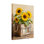 Plantes et fleurs tournesols dans une caisse en bois avec charme rustique