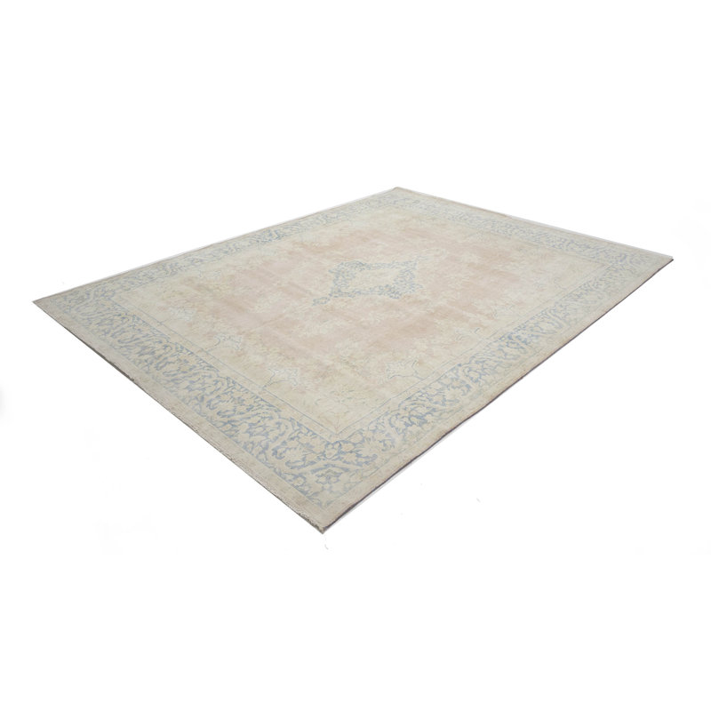 Tapis noué à la main style campagne rétro 10 x 13