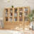 Branigans Wooden Glass Door Bookcase, 5 Pcs 3-Tier Cube Bookshelf Storage Cabinet With Double Drawer And Shelf