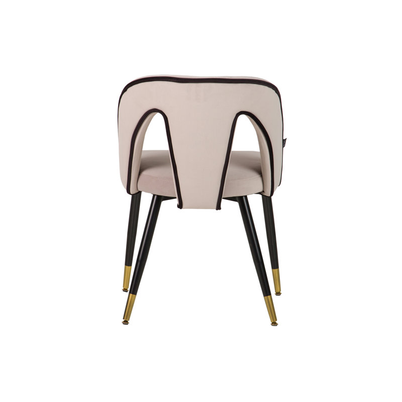 111.76cm H Velvet Upholstered Side Chair, Grey/Black