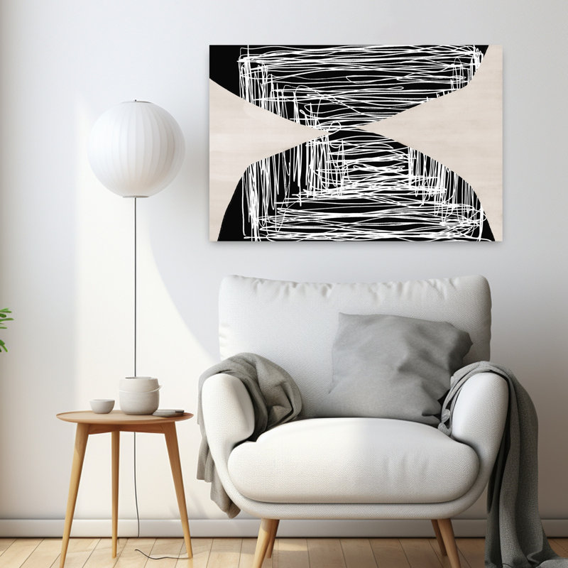 Art contemporain abstrait géométrique contemporain, H 24 po x l 36 po