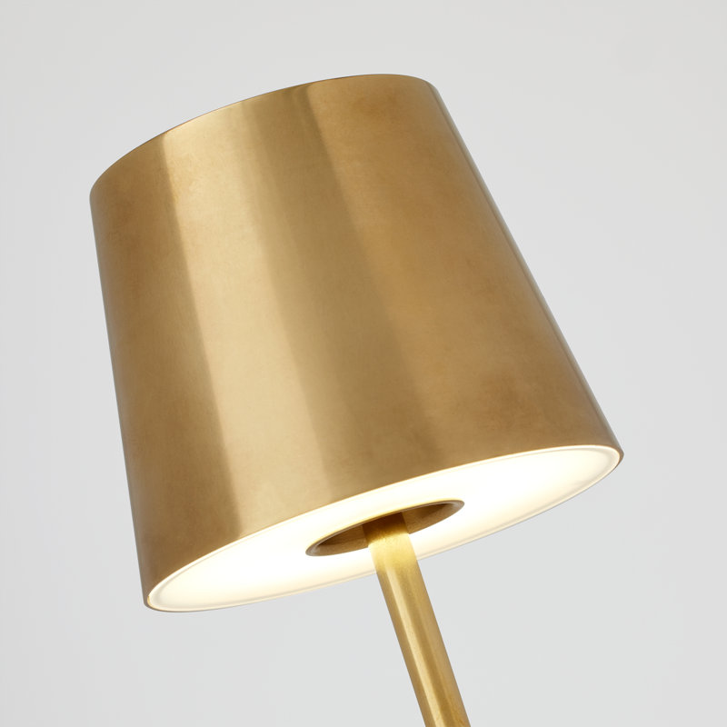 Nevis Accent Rechargeable Table Lamp, Natural Brass