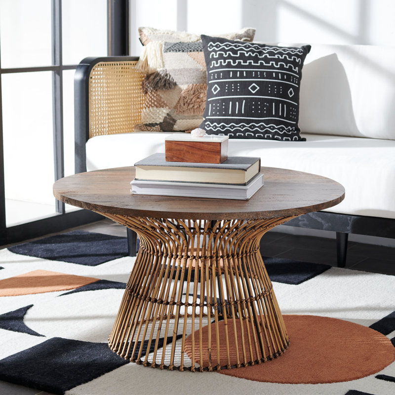 Table basse abstraite Claunch, Brun