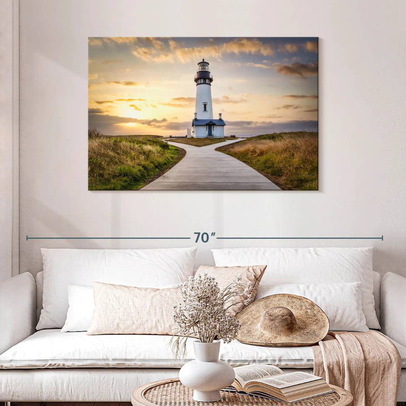 Phare Aletra Yaquina sur la côte de l'Oregon, H 30 po x l 45 po