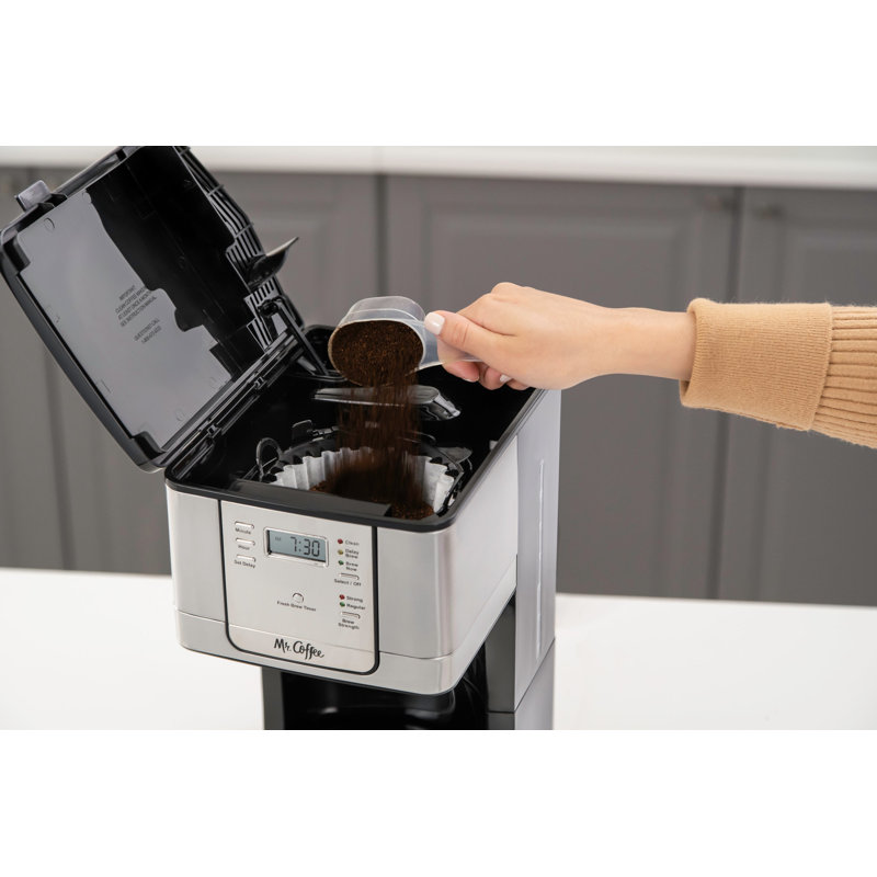 Mr. Coffee® 12-Cup Programmable Coffee Maker with Strong Brew Selector, Stainless Steel