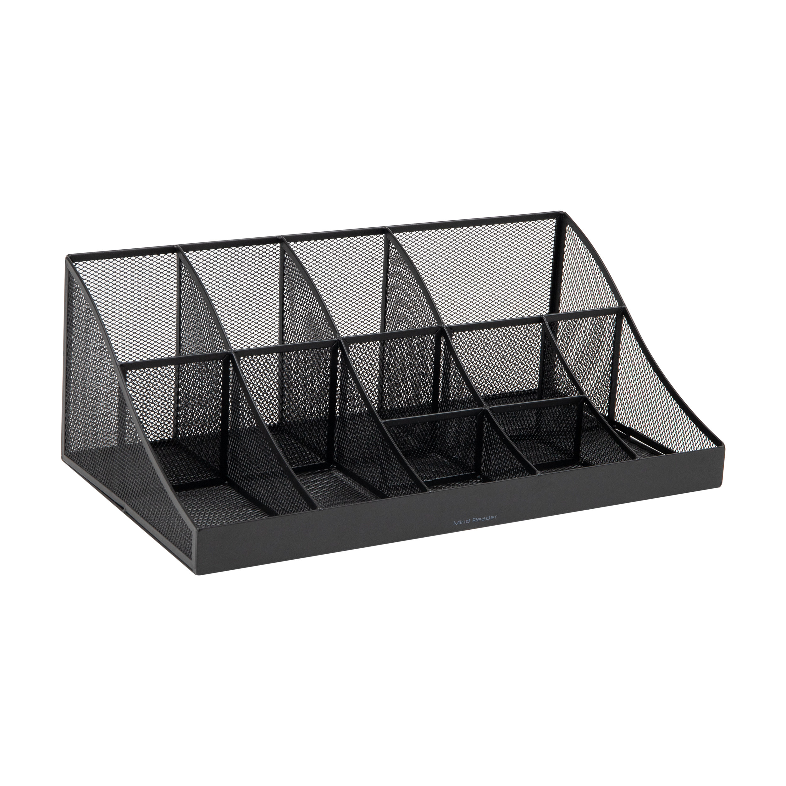 Mind Reader 6 Compartment Coffee Condiment and Cup Organizer - Black