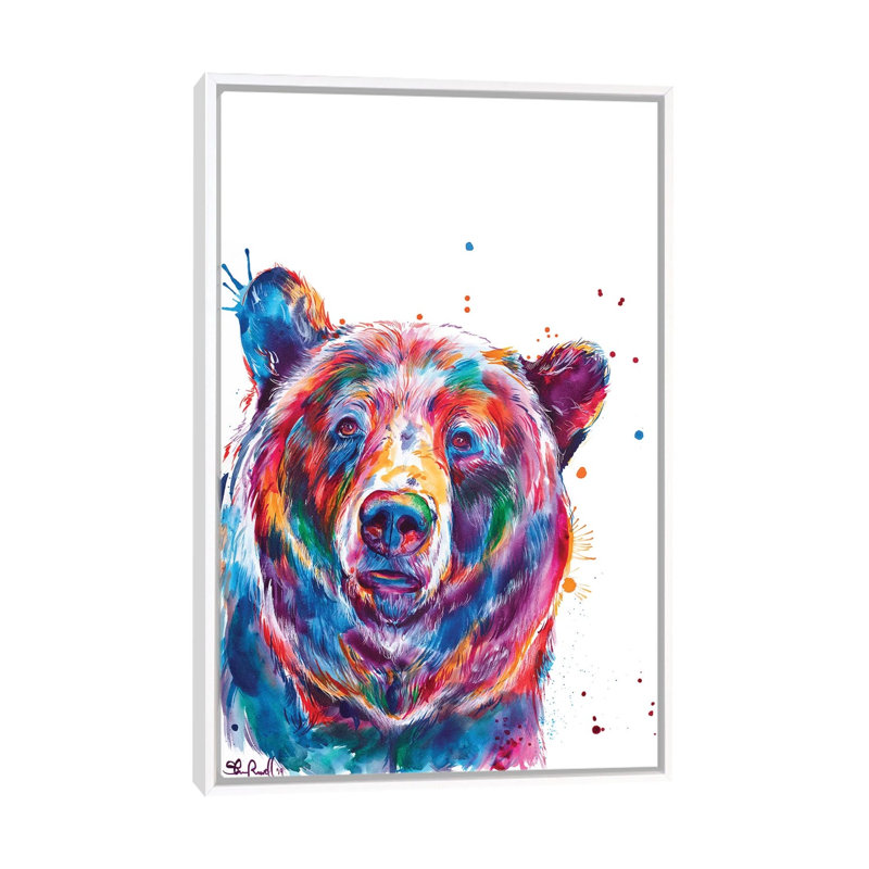 Ours par Shaunna Russell - reproduction d'art sur toile, H 40 po x l 26 po x P 1,5 po, Toile blanche encadrée, Aucun mat